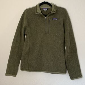 Patagonia Better Sweater Mens S Green‎ 1/4 Zip Fleece Pullover Outdoors Pocket